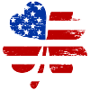 USA Flagge Vierblättriges Kleeblatt