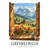 Fensteransicht der Schweizer Alpen Grindelwald