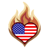Flammenherz USA Flagge