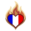 Flammenherz mit Frankreichflagge