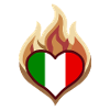 Flammenherz Italienflagge
