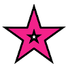 Pink Star auf Schwarz