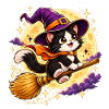 Hexen Katze im Mondschein Halloween