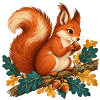 Herbsthörnchen auf Ast
