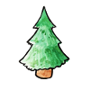 Aquarell-Kiefernbaum-Weihnachtstee