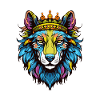 Wolf mit Krone