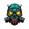Neon Gasmaske Kopfdesign