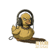 Punk-Ente mit Kopfhörern – No Future