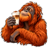 Orang-Utan mit Latte Macchiato – Kaffeepause