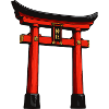 Roter Torii Türbogen Kunst