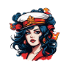 Retro-Sailor Pinup Porträt