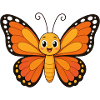 Oranger Schmetterling illustriert