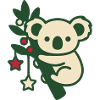 Weihnachts Koala Stern Grafik
