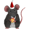 Weihnachtsratte mit Geschenk - Ohne Text