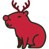 Rotes Rentier Weihnachten Icon