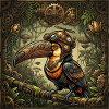 Mechanischer Dschungel-Steampunk-Tukan