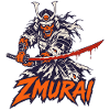 Zombie-Samurai mit blutigem Katana