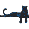 Panter mit blauen Akzenten