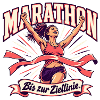 Marathonläuferin im Ziel