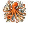 Boho Botanical Octopus