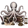 Dark Academia Octopus