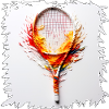 Farbexplosion Tennisracket Kunst