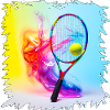 Farbenexplosion Tennisracket