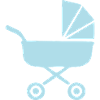 Blauer Kinderwagen Baby Geburt Geschenk 