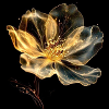 Goldene auf schwarzer leuchtender Blume