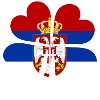 Serbien Flagge Vierblättriges Kleeblatt