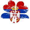 Serbien Flagge Vierblättriges Kleeblatt