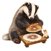 Dachs mit Pilz-Sporenabdruck