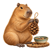 Capybara mit Zapfen-Futterspender
