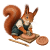 Eichhörnchen mit Fossilabdruck