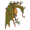 Drache mit Weihnachtslichtern