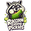 Waschbär isst Gurken-Pickles
