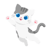 Verspieltes Kawaii-Kätzchenspringen