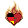 Flammenherz Deutschland-Morocco Flagge