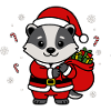 Süße Kawaii Santa Badger Weihnachtsgeschenktasche