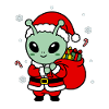 Süße Kawaii-Weihnachts-Alien-Weihnachtssack-Geschenkidee