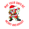 Dabbing Weihnachtsmann Lichterkette Merry Bright