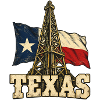 Texas Fahne und Bohrturm