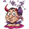 Lustiger Teufel mit Fledermaus