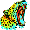 Brüllender Psychodelischer Neonleopard