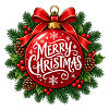 Frohe Weihnachten – Rote Weihnachtskugel