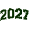 2027 Grüne Outline-Zahlen