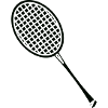 Minimalistische Tennisschläger-Silhouette