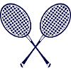 Verschränkte Badminton-Schläger