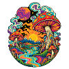 Psychedelische Pilzlandschaft
