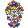 Psychedelic Rainbow Mushrooms
